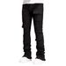 Men's Clothing European And American Cross Border Hot Selling Spring Men's High Street Black Lace Up Mid Waist Sexy Elastic Slim Casual Denim Trousers_viptrois.com