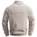 Men's Half-zip Fleece Pullover Hoodie - Stylish Stand Collar, Warm & Comfortable, Casual Loungewear (Navy, Black, Army Green, Light Gray, Beige)_viptrois.com