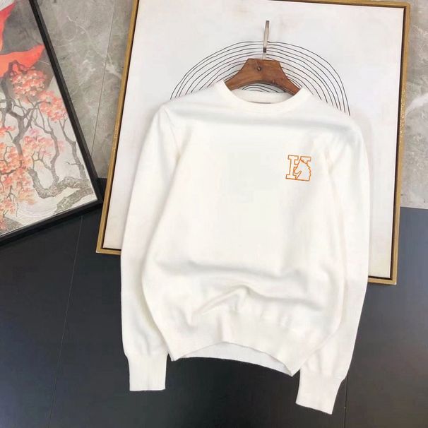 Embroidered Knitted Sweater Men Autumn Winter Trendy Brand Warm Slim Fit Top Thermal Close-Fitting Base Shirt_viptrois.com