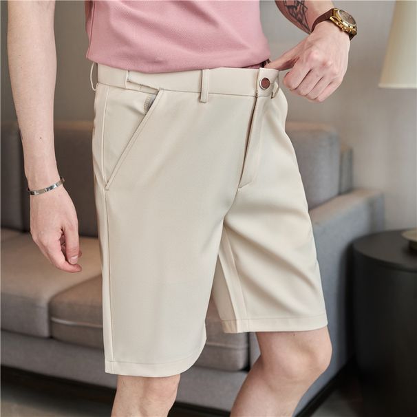 Men's Stretch-Fit Business Casual Shorts – Lightweight Summer Dress Pants With Elastic Waist & Tailored Slim Fit (Quick-Dry, Wrinkle-Resistant)_viptrois.com