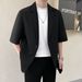 Men's Clothing Men's Casual Five Sleeve Suit Jacket Loose Fit Mid Sleeve Single Piece Style Summer Thin Men's Clothing_viptrois.com
