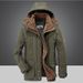 Men's Winter Long Cotton Coat With Fleece Lining, Thickened Warm Jacket For Casual Windproof Outerwear, Plus Size Available_viptrois.com