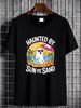 Cute Summerween Ghost Funny Beach Halloween T-Shirt Comfortable Casual Women Top Graphic Tees Female Fashion Versatile Women T-Shirt For Women Casual Top For Everyday Wear Graphic Stretched Summer Soft Designer Clothes Print Round Neck Short Sleeve_viptrois.com