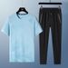 Leisure Summer New Sports Set Men's Short Sleeved T-Shirt Long Pants Fitness Quick Drying Running Leisure Two_viptrois.com