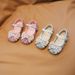 Girls' Princess Shoes Korean Style 2023 Spring and Autumn New Arrival Girls' Bow Single-Layer Shoes Fashion Flash Diamond Girl's Crystal Shoes_viptrois.com