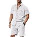 Men's Clothing Men's Suit New Corduroy Shirt Shorts Two Piece Suit Leisure Trend_viptrois.com