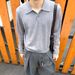 New Pullover Sweater With Retro Casual And Lazy Style, Men's Solid Color Top With A Collared Knit Sweater, Trendy_viptrois.com