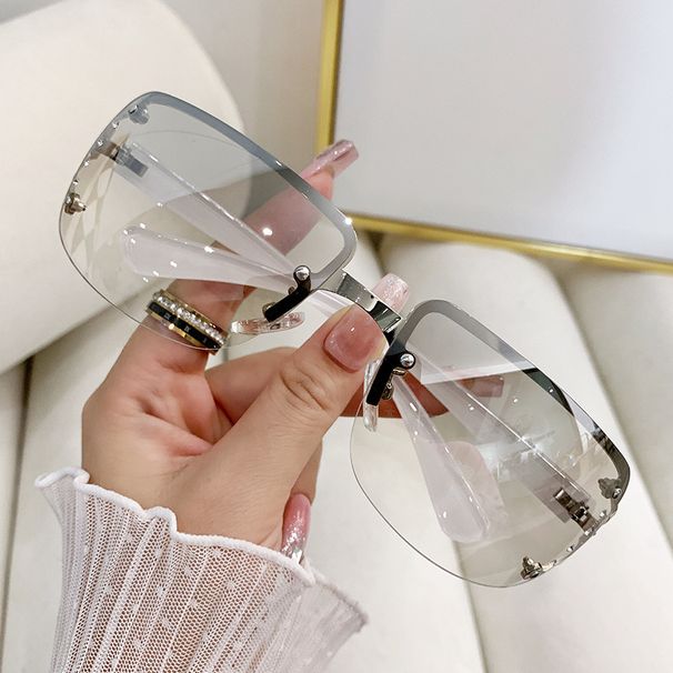 Women's Glasses fashion half frame sunglasses for women, street style, diamond studded outdoor sunglasses, trendy all match sunglasses_viptrois.com