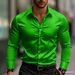 Men's Geometric Print Long Sleeve Shirt - Abstract Art Formal Casual Button Down With 3d Effect Buttons, Stretch Comfort Fit_viptrois.com