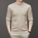 Pure Cross-Border Foreign Trade Sweater Men 2025 Autumn Winter New Men's Solid Color Long Sleeve Knitted Pullover Base Shirt_viptrois.com