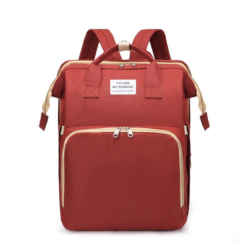 New Foldable Sleeping Mommy Bag Multifunctional Mother And Baby Bag Mommy Bag Bottle Backpack Diaper Backpack_viptrois.com