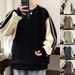 Pure Heavyweight Plus Size Crew Neck Sweatshirt Autumn Winter American Retro Style Raglan Long Sleeve Top Men's Base Shirt_viptrois.com