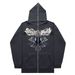 Hoodie Sweatshirt Gothic High Street Full Zipper Oversized Unisex Streetwear Y2 Jacket_viptrois.com