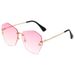 Polygonal Bee Sunglasses For Women - Trendy Frameless Metal Sunglasses (Internet Celebrity Style)_viptrois.com