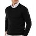 Men’s Classic Crewneck Sweater – Soft Acrylic Knit Pullover (Navy/Burgundy/Army Green/Black/Beige/Light Gray, M-XXXL)_viptrois.com