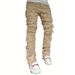 Trendy Patchwork Jeans For Women & Men – Stretch Denim Straight-Leg Pants With Custom Embroidery (S-XXL)_viptrois.com