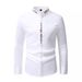 Men's Embroidered Casual Shirt – Long Sleeve Stand Collar Button-Up Shirt | Breathable Cotton Blend For Spring & Fall_viptrois.com