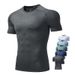 Men's Clothing Quick Drying Short Sleeved Sports T Shirt Round Neck Elastic Running Clothes Muscle Fitness Training Clothing_viptrois.com