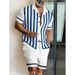 Men's Clothing 3D Digital Print Short Sleeve Shirt And Shorts Set American Style Summer Casual_viptrois.com