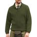Men's V-Neck Knit Sweater – Oversized Casual Pullover With Stretch Blend (M-XXXL, Korean-Inspired Loose Fit, Business Casual Essential)_viptrois.com