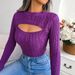 Loom Internet Celebrity Style Real Shot Autumn Winter European And American Fashion Hollow Braided Long Sleeve Sweater_viptrois.com
