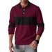 Nordmann Independent Station New Cross-Border Men's Casual Polo Shirt Patchwork Button Waffle Stripe Versatile T-Shirt_viptrois.com
