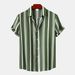 Men's Clothing Spring And Summer New Men's Shirts Men's Casual Striped Printed Short Sleeved Shirts For Men_viptrois.com