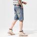 Men's Thin Light Blue Jeans Shorts High-End Jeans Men's Loose Straight Pants Men's Ultra-Thin_viptrois.com