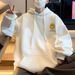 Autumn and Winter Trendy Brand Versatile Simple Hoodie Men's Retro High Street Loose Coat Trendy_viptrois.com