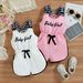 Children's Clothing Ins Girls Letter Print Pull Up Jumpsuit Suspenders Bow Jumpsuit Spot_viptrois.com