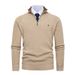 Men's Clothing Long Sleeve Half Zipper Stand Collar Men's Stylish Half-Zip Knit Sweater Slim Fit Long Sleeve Casual Pullover Autumn Winter Fashion Top_viptrois.com