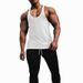 Cross-border Men's Vest Breathable Slim-fit Solid Color Summer Youth Sports Fitness Hurdle Sleeveless Bottom Shirt_viptrois.com