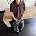 Italian One Piece Collar Button Summer Loose Knitted Short Sleeved Men's And Women's T-Shirt Breathable Polyester High End_viptrois.com