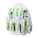 Men’s Tie-Dye Graffiti Denim Jacket – Oversized Streetwear Coat With Distressed Wash & Flap Pockets (95% Cotton, M-3XL, White/Black)_viptrois.com