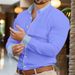 Men's Oversized Solid Color Lapel Long Sleeved Shirt Sporty Fashionable Clothing Button Design 8 Colors Available_viptrois.com