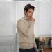 Men's Slim Fit High Neck Solid Color Sweater - Stretch Knit Pullover For Winter & Fall (Black/White/Beige)_viptrois.com