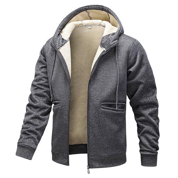 Autumn And Winter New Men's Sweater Lamb Wool Thickened Jacket Cardigan Casual_viptrois.com