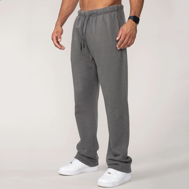 Men's Clothing Sports Pants Autumn And Winter New Gym Cotton Printed Flower Feet Casual Versatile Sweatpants Black_viptrois.com