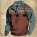 3D Printed Stand Collar Polo Hoodie – Trendy Men's Streetwear Pullover With Digital Art | Hip-Hop & Casual Outdoor Wear_viptrois.com