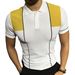Men's Business Casual Contrast Color Short Sleeve Polo Shirt Spring Summer Clothing_viptrois.com