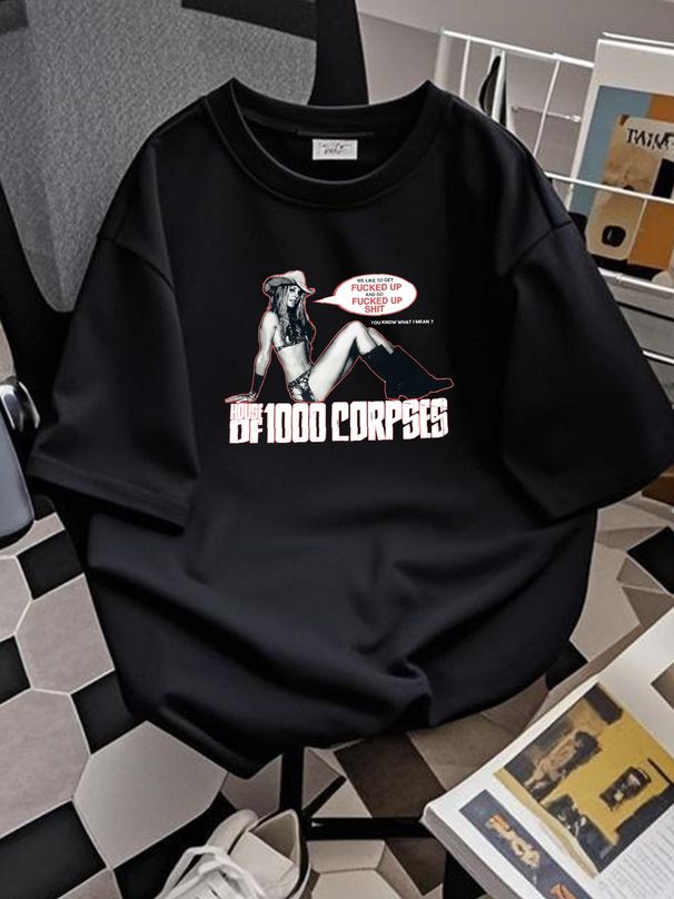 Rare House Of 1000 Corpses Horror Movie T-Shirt Unisex Classic Style NH6535 Streetwear Breathable Casual Homme Stretched Top For Everyday Wear_viptrois.com