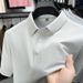 Men's Clothing Summer New Short Sleeved T Shirt Exquisite Men's Seamless Refreshing Breathable Polo Shirt Top_viptrois.com