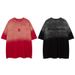 Vintage Washed Gradient Tee - Men's Oversized Hip-Hop Graphic T-Shirt With Distressed Embroidery_viptrois.com