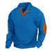 Pure 2024 Cross-Border Hot-Selling Autumn Winter European Size Men's Outdoor Casual Stand Collar Long Sleeve Waffle Knit_viptrois.com