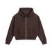 Men's Cropped Zip-Up Hoodie - Streetwear Pullover With Kangaroo Pocket, Oversized Fit Casual Sweatshirt_viptrois.com