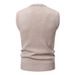 Men's Fashion Knit Sweater Vest V-Neck Loose Fit Trendy Cable Pattern Autumn Winter Casual Wear_viptrois.com