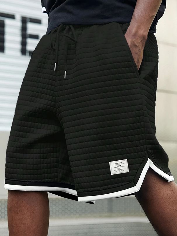 Men's Checkered Loose Fit Breathable Athletic Shorts with Pockets for Gym And Casual Wear Versatile Mid-Thigh Length_viptrois.com