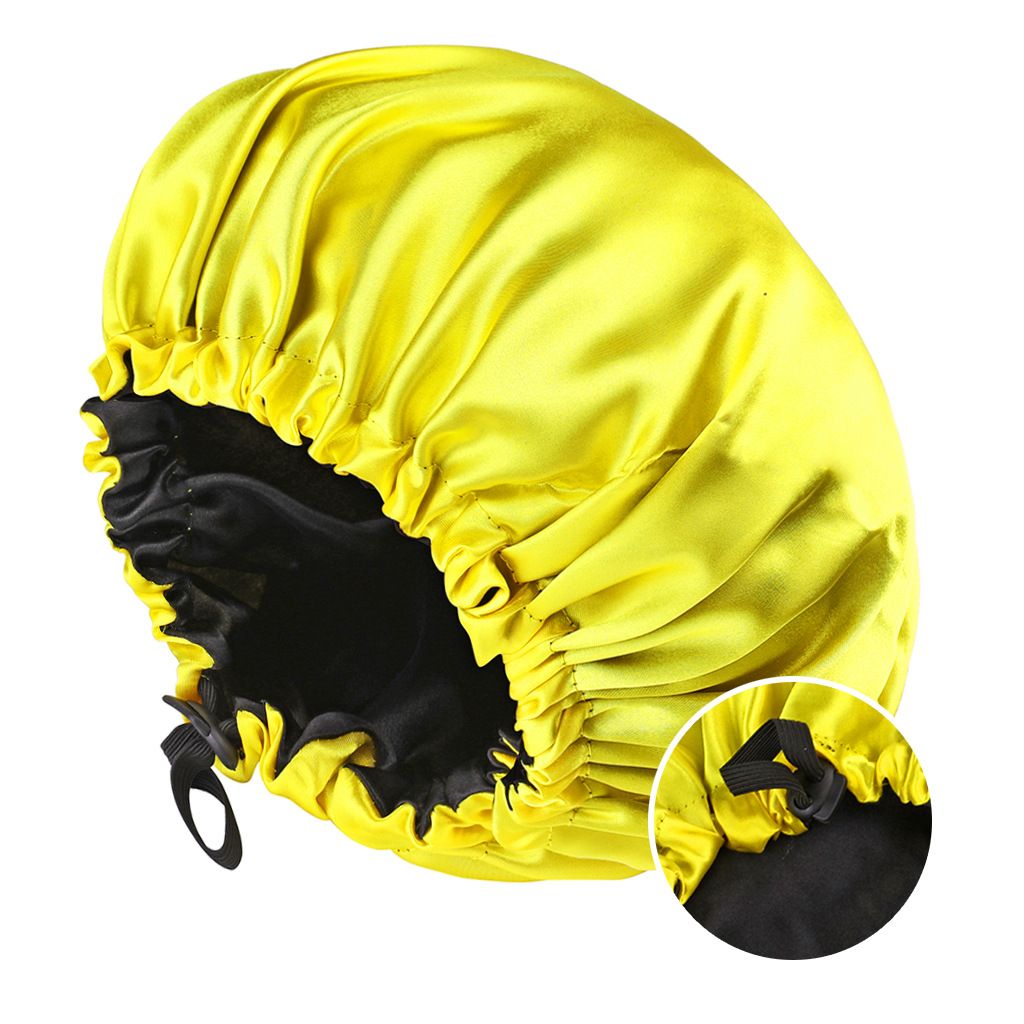 2024 New Double Sided Satin Sleeping Cap Women's Fashion Elastic Hair Care Cap Button Shower Cap Factory Direct Sales_viptrois.com