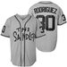 Men's outdoor wear gray No. 30 baseball shirt embroidered jersey jacket_viptrois.com