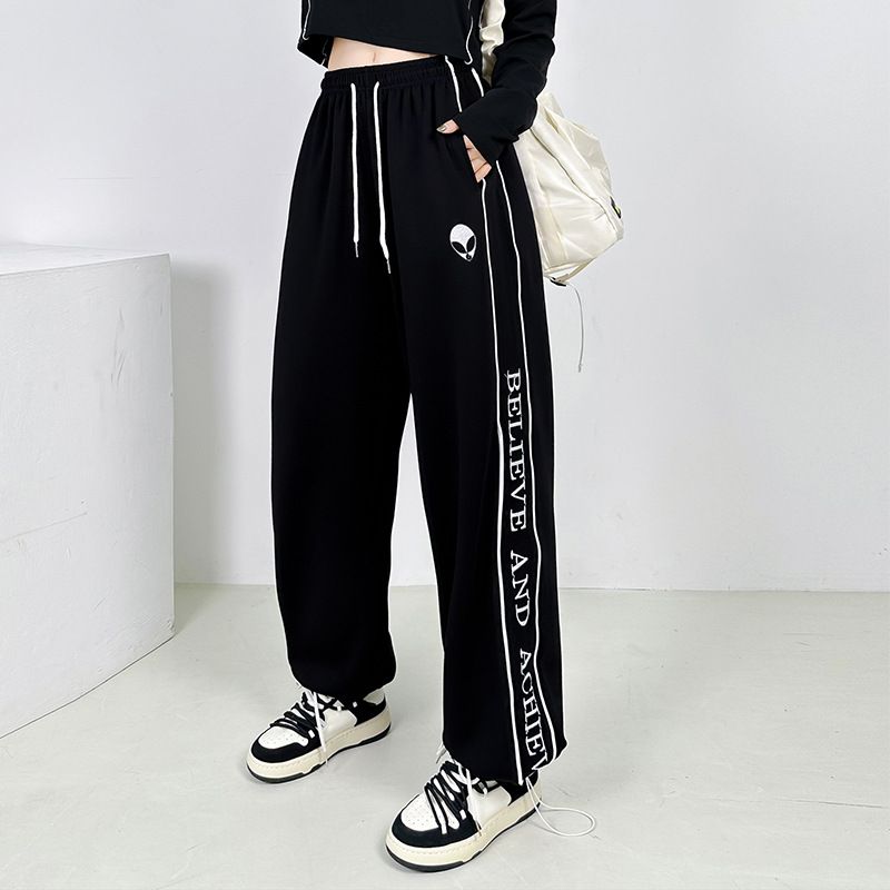 Men's Clothing Autumn Cotton Pants Loose Straight Through High Street Trend Casual Sports Pants Wide Leg Trousers_viptrois.com